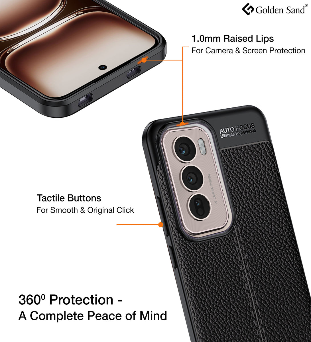 Vegan Leather Rugged Flexible TPU Series Shockproof Armor Back