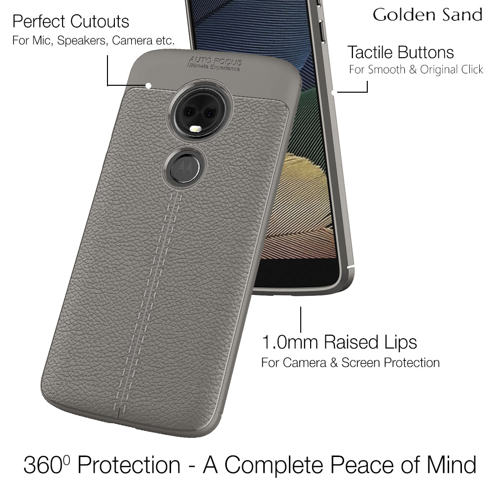 Vegan Leather Rugged Flexible TPU Series Shockproof Armor Back