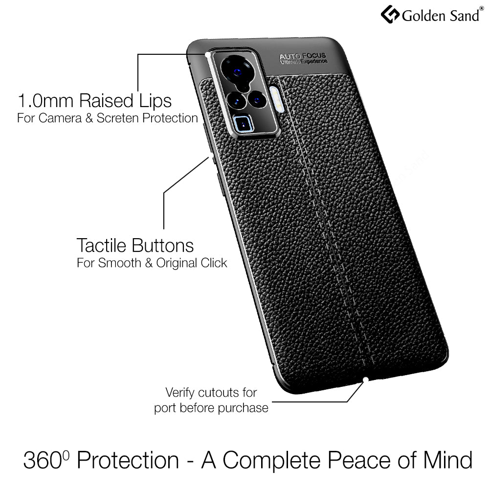 Vegan Leather Rugged Flexible TPU Series Shockproof Armor Back