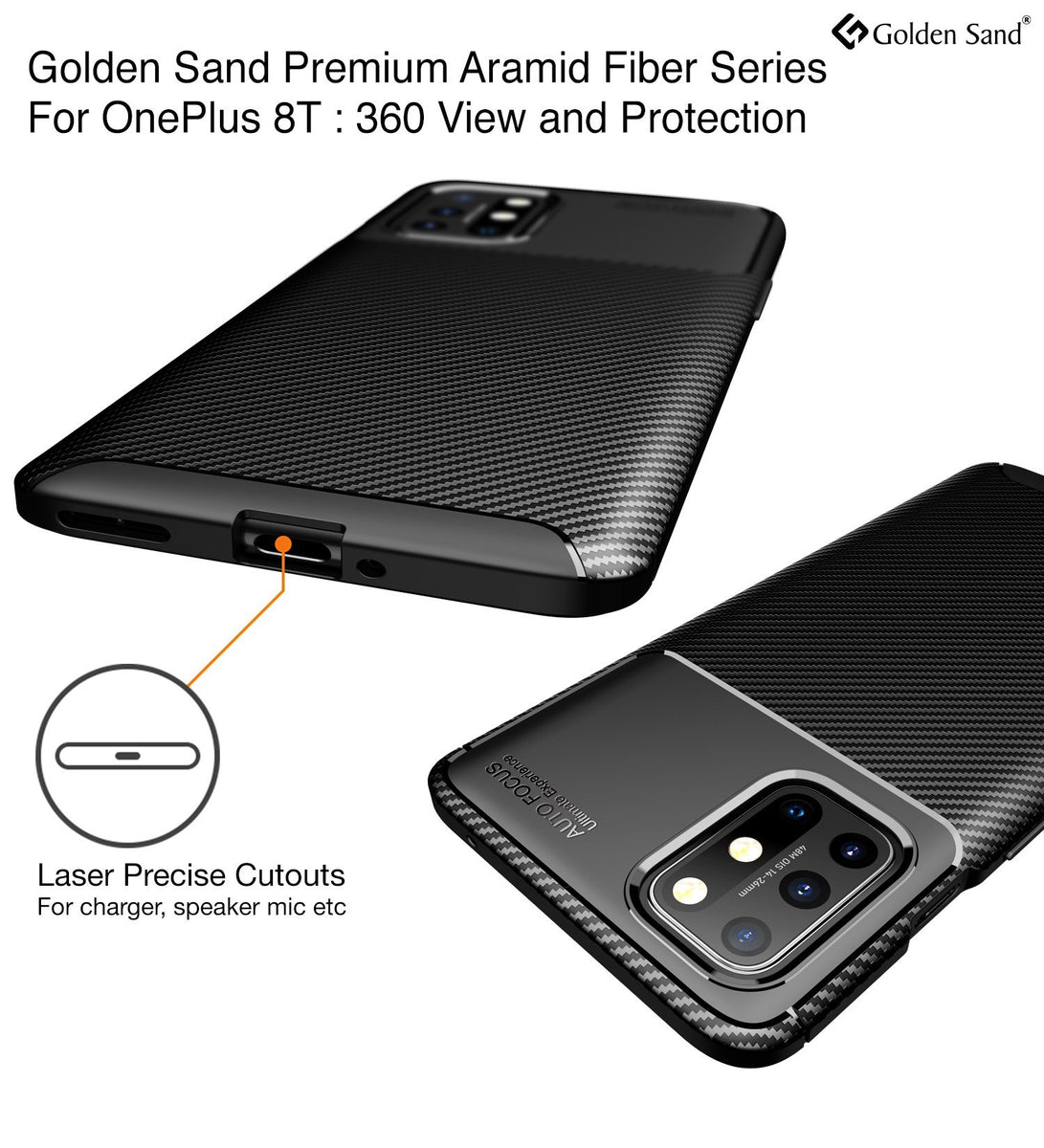 OnePlus 8T, One Plus 9R () Back Cover Aramid Fiber Series, Black