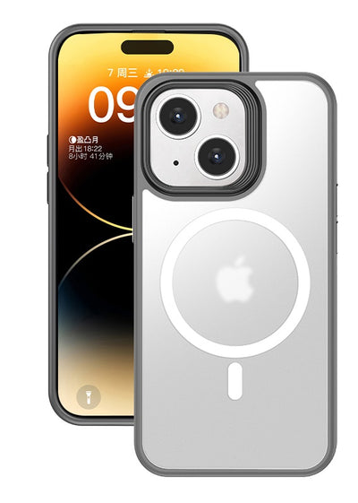 Shield Protek with MagSafe, Military Grade 6 Feet Drop Protection, Hybrid Semi-Transparent Back Cover for Apple iPhone 15 Plus, 6.7 inch, (TPU+ PC | Grey)