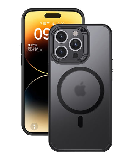 Shield Protek with MagSafe, Military Grade 6 Feet Drop Protection, Hybrid Semi-Transparent Back Cover for Apple iPhone 15 Pro Max, 6.7 inch, (TPU+ PC | Black)