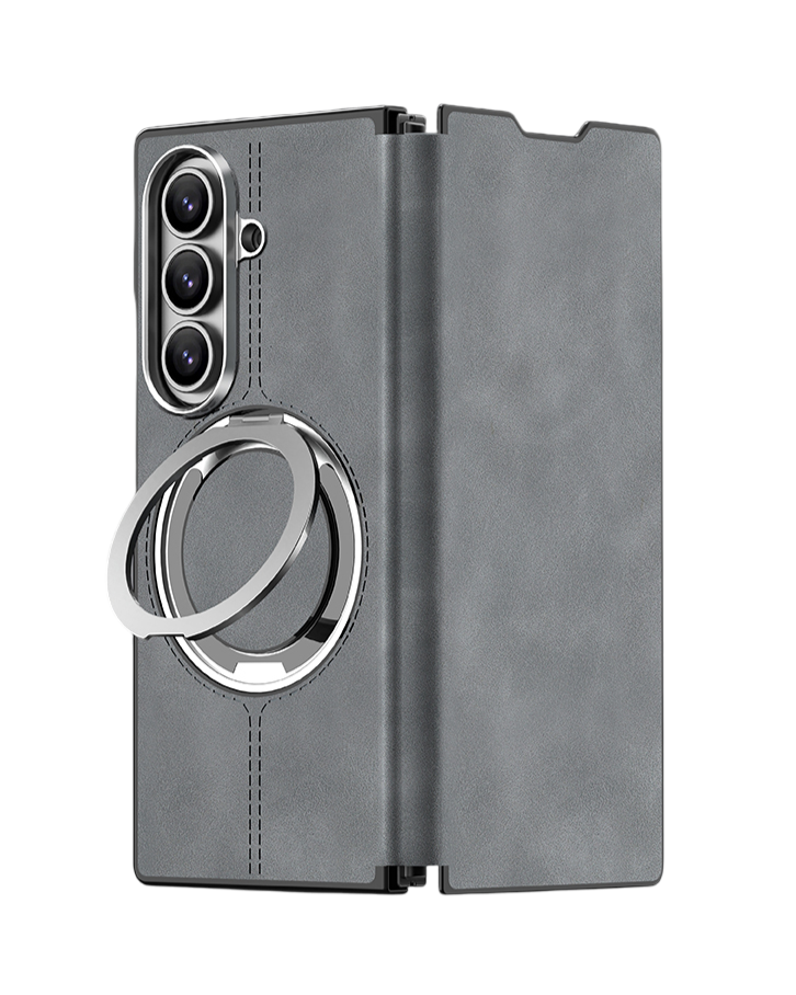 Samsung Galaxy Z Fold 7 5G Back Cover | PU Suede Leather Series [MagSafe Compatible], Grey