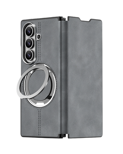 Samsung Galaxy Z Fold 7 5G Back Cover | PU Suede Leather Series [MagSafe Compatible], Grey