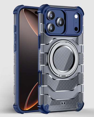 Apple iPhone 17 Pro (6.3 inch) Back Cover | Explorer MagSnap Series With 360° Ring Stand, Deep Blue