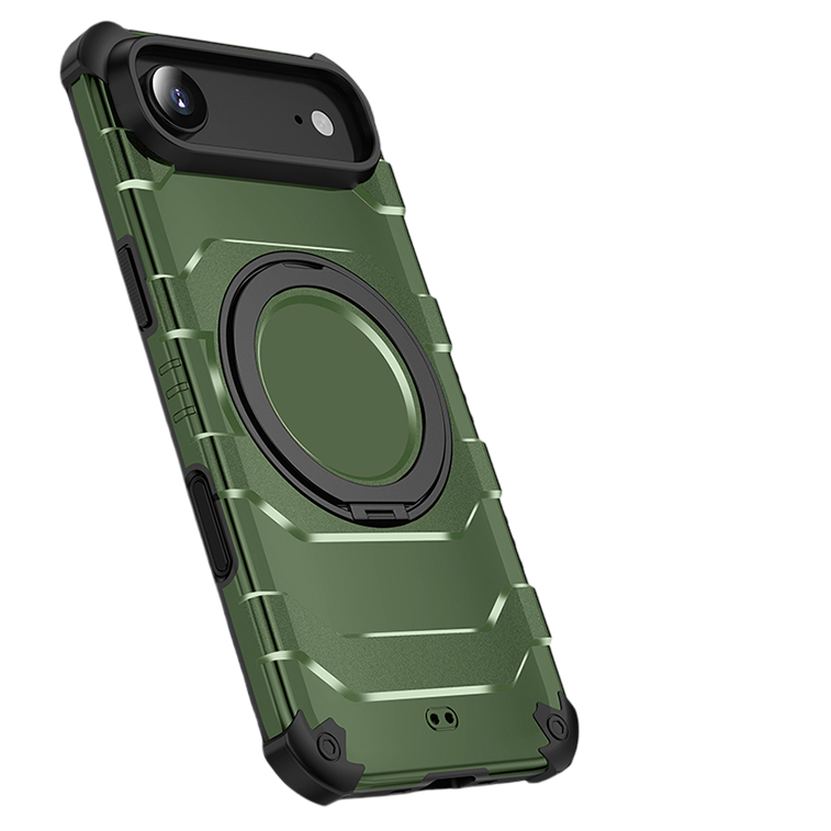 Apple iPhone 17 Air, iPhone Air (6.9 inch) Back Cover | Explorer 2.0 [SolidX] MagSnap Series, With 360° Ring Stand, Green