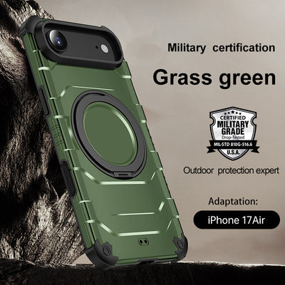 Apple iPhone 17 Air, iPhone Air (6.9 inch) Back Cover | Explorer 2.0 [SolidX] MagSnap Series, With 360° Ring Stand, Green