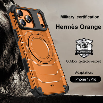 Apple iPhone 17 Pro (6.3 inch) Back Cover | Explorer MagSnap Series With 360° Ring Stand, Cosmic Orange