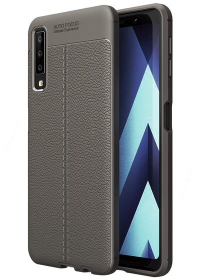 Samsung Galaxy A7 (2018) (6.0 inch) Back Cover | Vegan Leather Series, Grey