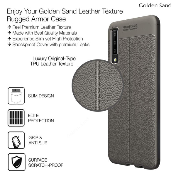 Samsung Galaxy A7 (2018) (6.0 inch) Back Cover | Vegan Leather Series, Grey