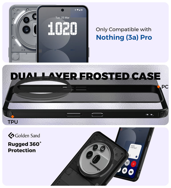 Nothing Phone 3a Pro 5G (6.77 inch) Back Cover | Rugged Frosted Series, Black