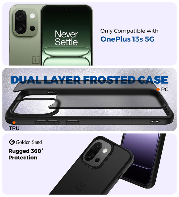 OnePlus 13s 5G (6.32 inch) Back Cover | Rugged Frosted Series, Black