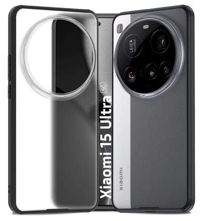 Rugged Frosted Semi Transparent PC Shock Proof Slim Back Cover for Xiaomi 15 Ultra 5G, 6.7 inch, Black