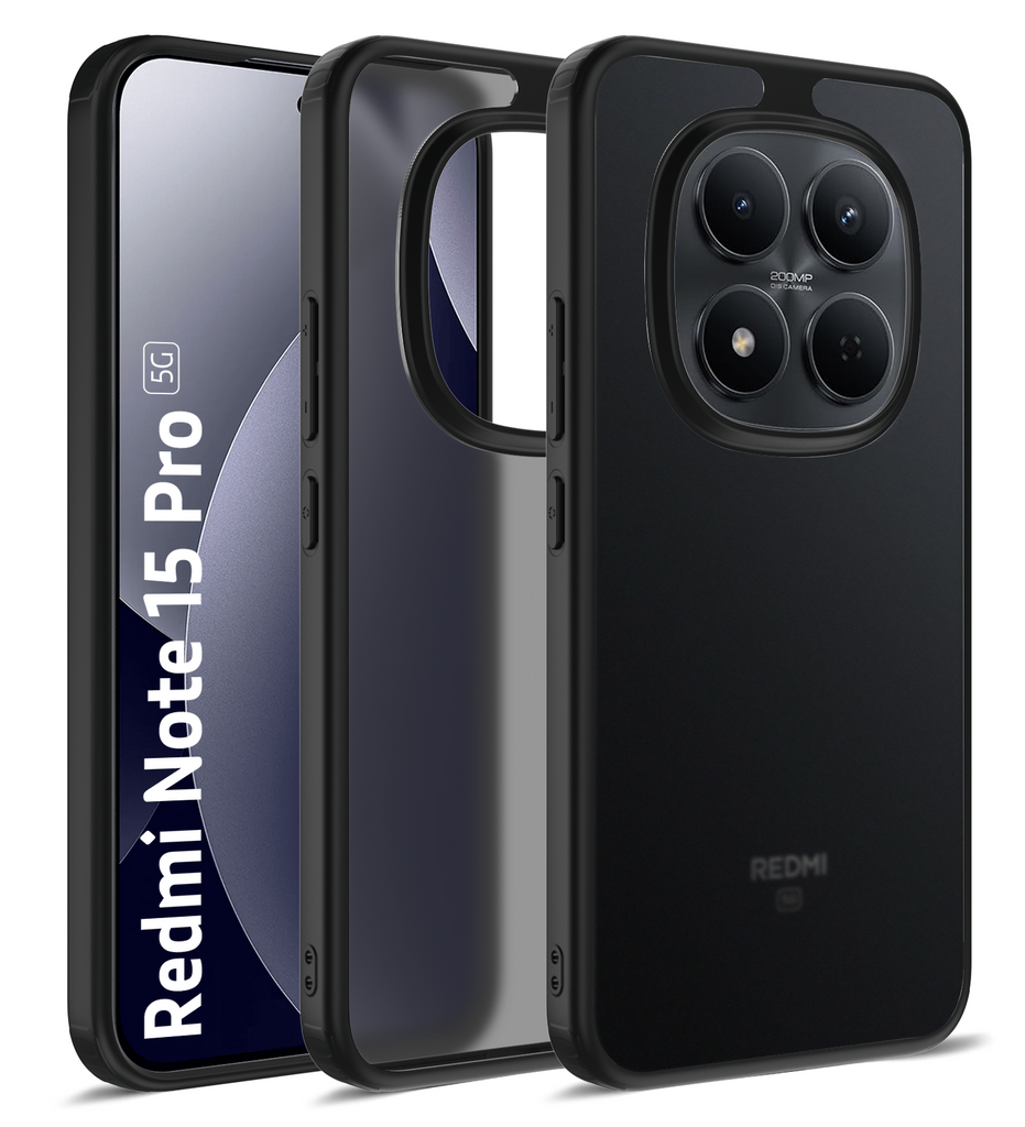 Redmi Note 15 Pro 5G (6.83 inch) Back Cover | Rugged Frosted Series, Carbon Black