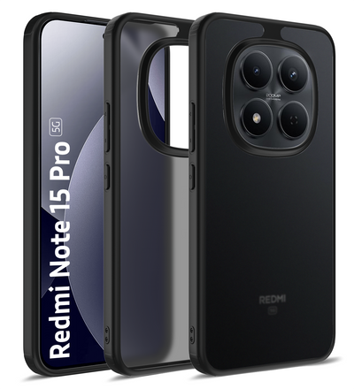 Redmi Note 15 Pro 5G (6.83 inch) Back Cover | Rugged Frosted Series, Carbon Black
