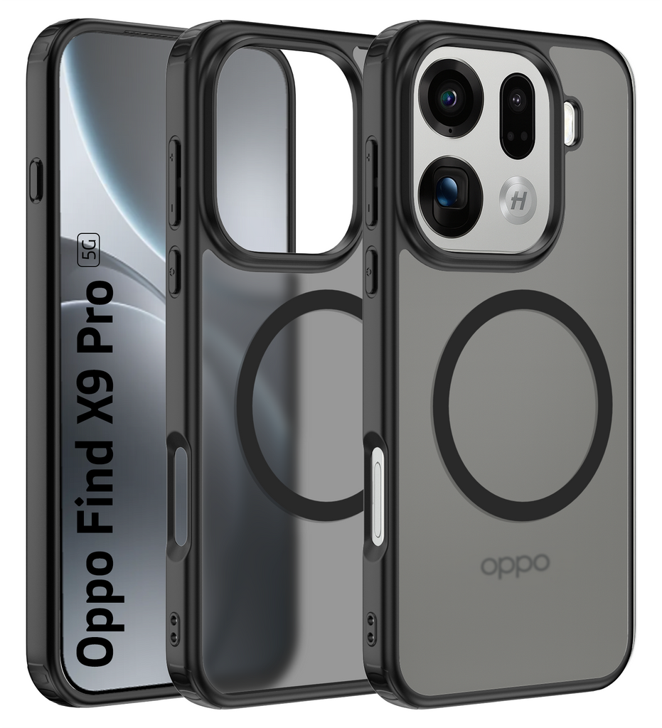 Oppo Find X9 Pro 5G (6.78 inch) Back Cover | Rugged Frosted MagSnap Series, Black Charcoal