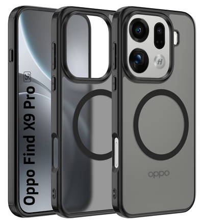 Oppo Find X9 Pro 5G (6.78 inch) Back Cover | Rugged Frosted MagSnap Series, Black Charcoal