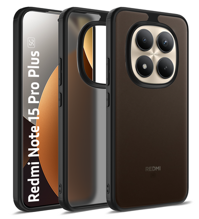 Redmi Note 15 Pro Plus 5G (6.83 inch) Back Cover | Rugged Frosted Series, Carbon Black
