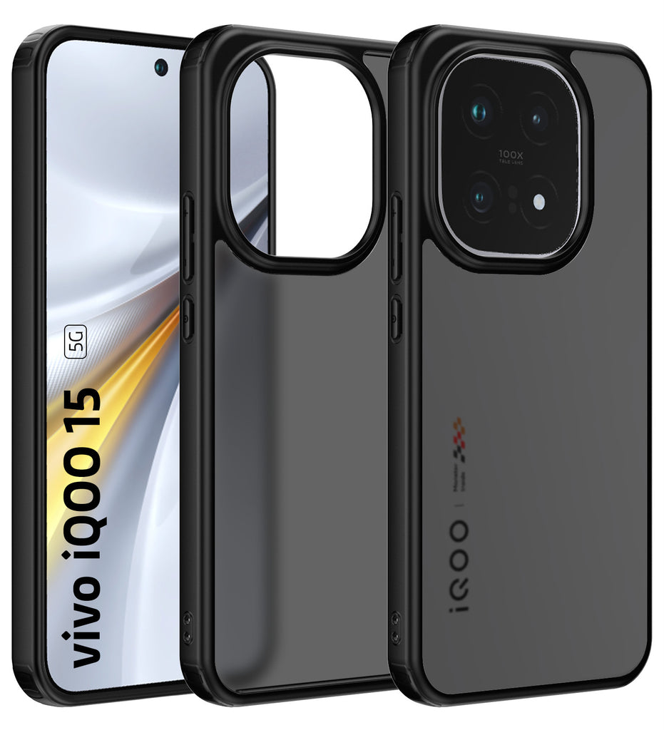 iQOO 15 5G (6.85 inch) Back Cover | Rugged Frosted Series, Alpha (Black)