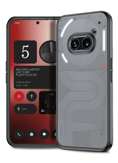 Rugged Frosted Semi Transparent PC Shock Proof Slim Back Cover for Nothing Phone (2a) Plus 5G, Nothing Phone (2a) 5G, 6.7 inch, Black