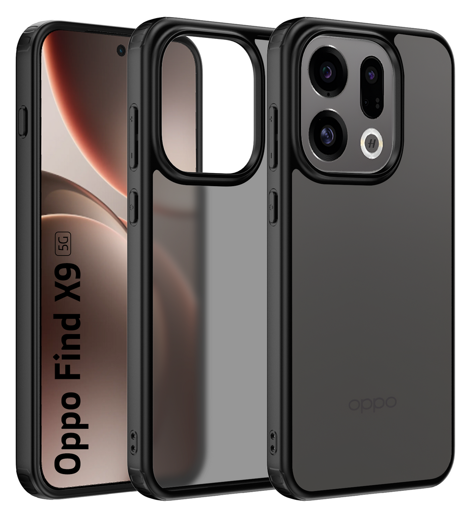Oppo Find X9 5G (6.59 inch) Back Cover | Rugged Frosted Series, Black