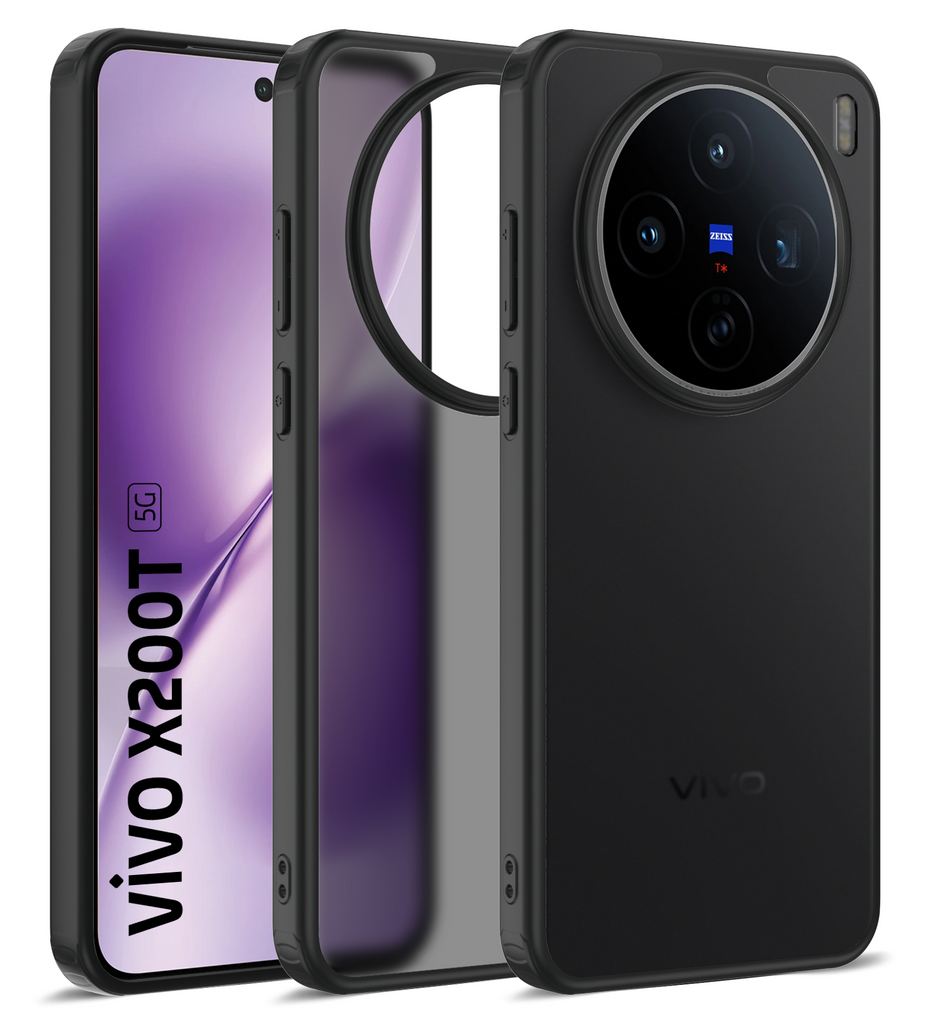 Vivo X200T 5G (6.67 inch) Back Cover | Rugged Frosted Series, Stellar Black