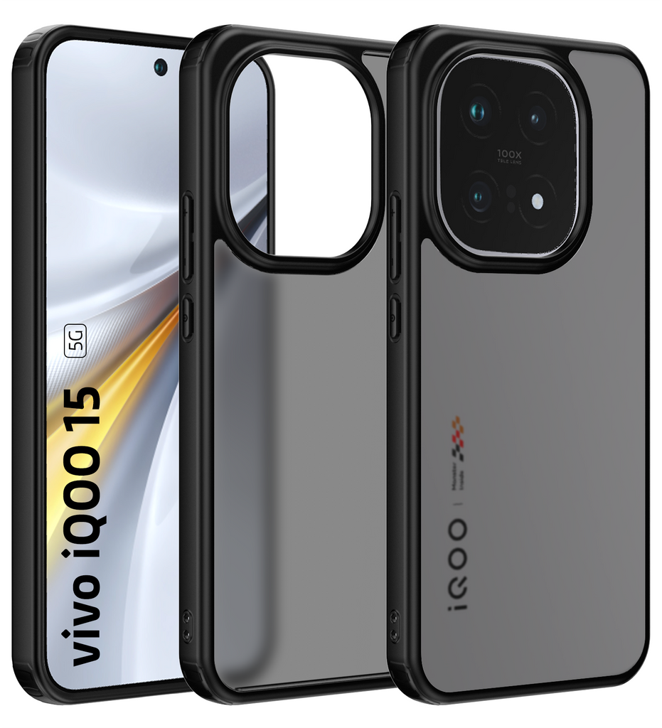 iQOO 15 5G (6.85 inch) Back Cover | Rugged Frosted Series, Alpha (Black)
