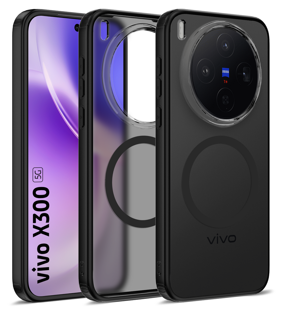 Vivo X300 5G (6.31 inch) Back Cover | Rugged Frosted MagSnap Series, Phantom Black