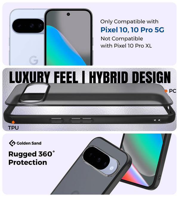 Google Pixel 10 5G (6.3 inch) Back Cover | Rugged Frosted Series, Black