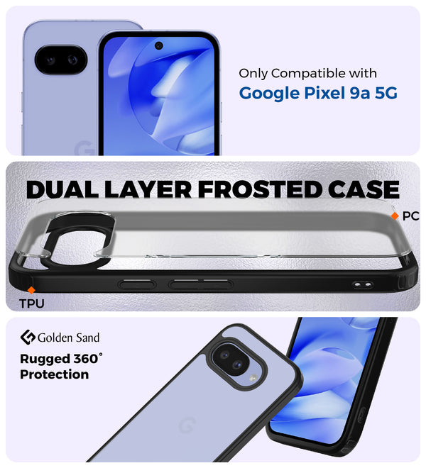 Google Pixel 9A 5G (6.285 inch) Back Cover | Rugged Frosted Series, Black