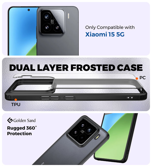 Xiaomi 15 5G (6.36 inch) Back Cover | Rugged Frosted Series, Black