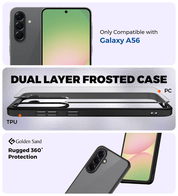 Samsung Galaxy A56 5G (6.7 inch) Back Cover | Rugged Frosted Series, Black