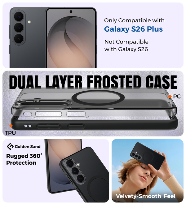 Samsung Galaxy S26 Plus 5G (6.7 inch) Back Cover | Rugged Frosted MagSnap Series, Cobalt Black