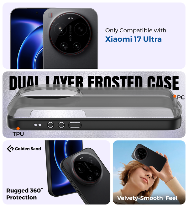 Xiaomi 17 Ultra 5G (6.9 inch) Back Cover | Rugged Frosted Series, Black