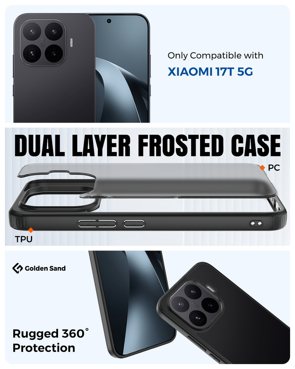 Pre Order, [Estimated Shipping Date: 15 June 2026], Xiaomi 17T 5G (6.59 inch) Back Cover | Rugged Frosted Series, Black