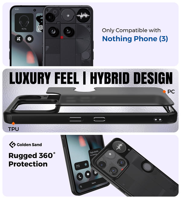 Nothing Phone (3) 5G (6.67 inch) Back Cover | Rugged Frosted Series, Black