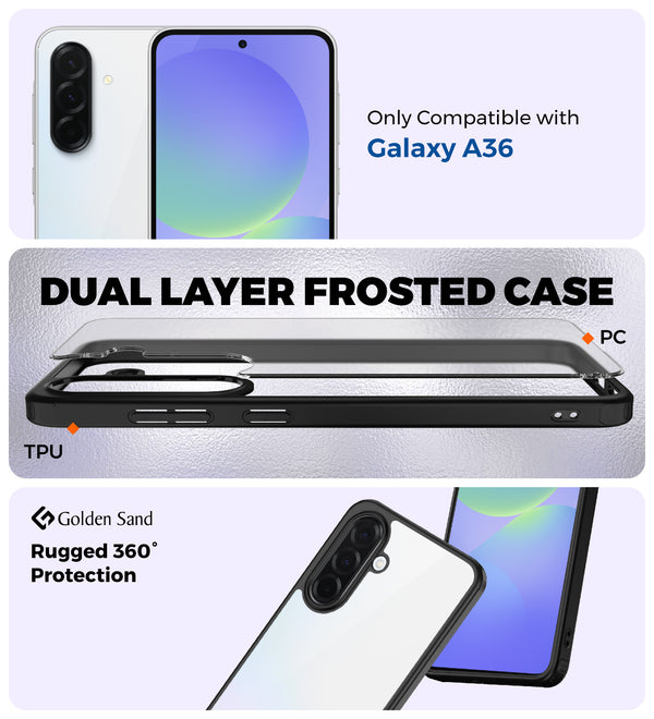 Samsung Galaxy A36 5G (6.7 inch) Back Cover | Rugged Frosted Series, Black