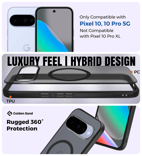 Google Pixel 10 5G (6.3 inch) Back Cover | Rugged Frosted MagSnap Series, Black