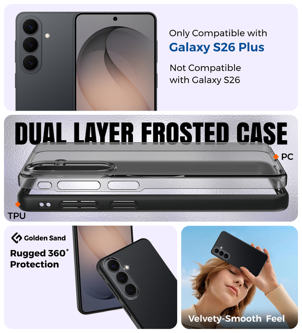 Samsung Galaxy S26 Plus 5G (6.7 inch) Back Cover | Rugged Frosted Series, Cobalt Black