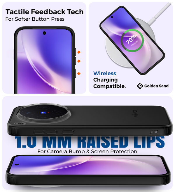 Vivo X300 5G (6.31 inch) Back Cover | Rugged Frosted Series, Phantom Black