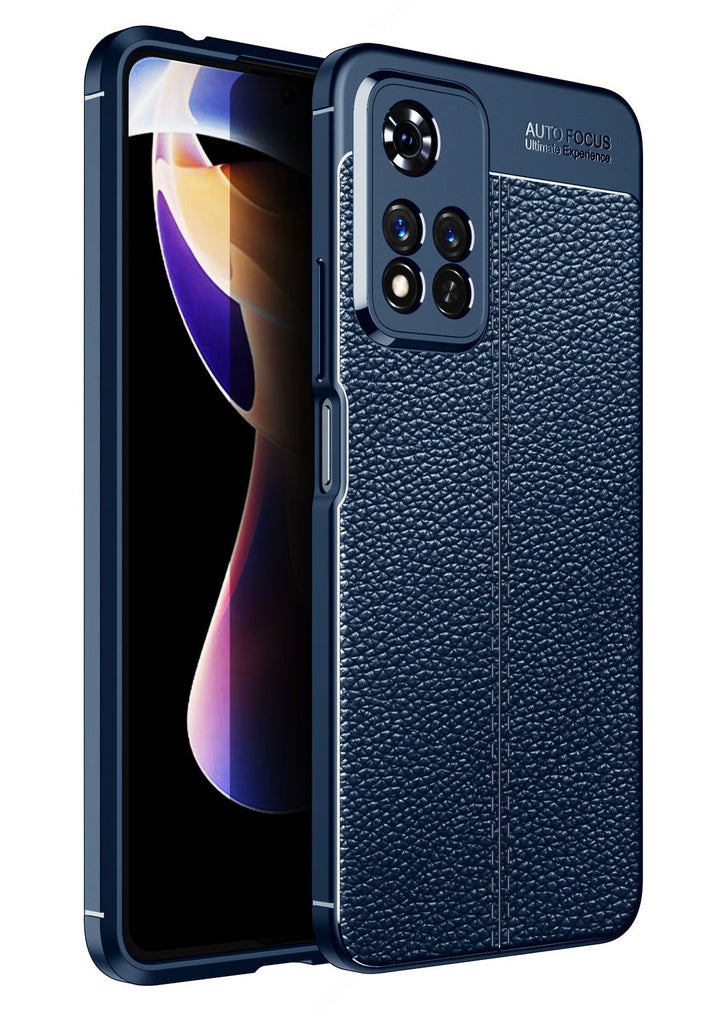 Leather Armor TPU Series Shockproof Armor Back Cover for Xiaomi 11i, Xiaomi 11i HyperCharge 5G, 6.67 inch, Milkyway Blue