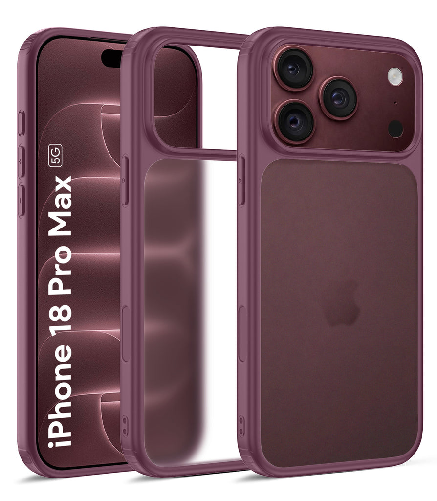 Apple iPhone 18 Pro Max 5G (6.9 inch) Back Cover | Rugged Frosted Series, Burgundy