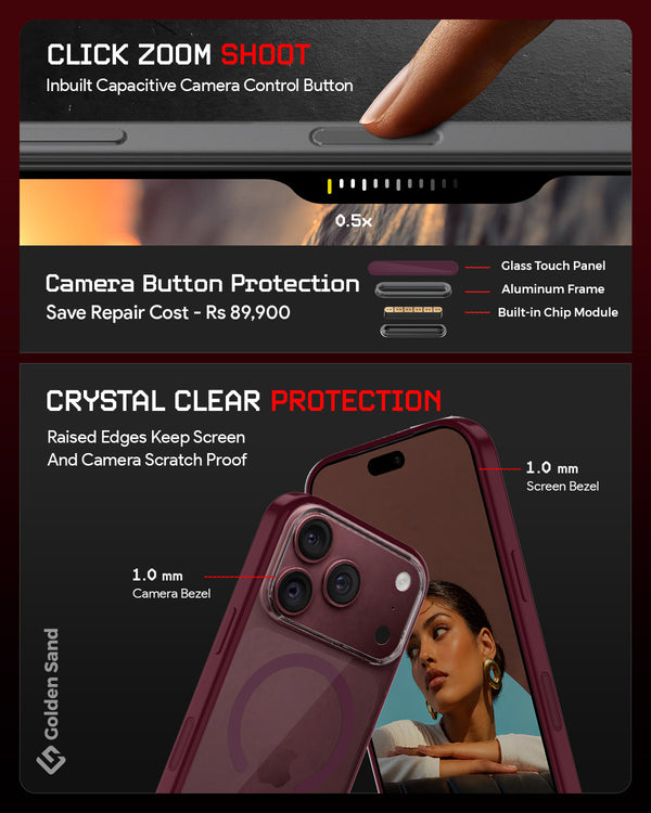 Apple iPhone 18 Pro 5G (6.3 inch) Back Cover | Aura MagSnap Series, Burgundy