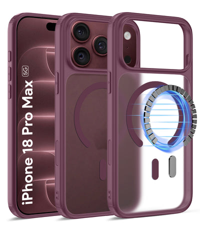 Apple iPhone 18 Pro Max 5G (6.9 inch) Back Cover | Rugged Frosted MagSnap Series, Burgundy