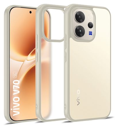 Vivo V70 5G, Vivo V70 Elite 5G (6.59 inch) Back Cover | Rugged Frosted Series, Ivory Yellow