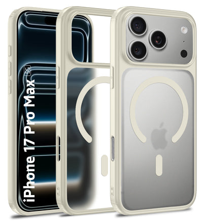 Apple iPhone 17 Pro Max 5G (6.9 inch) Back Cover | Rugged Frosted MagSnap Series, Ivory Grey