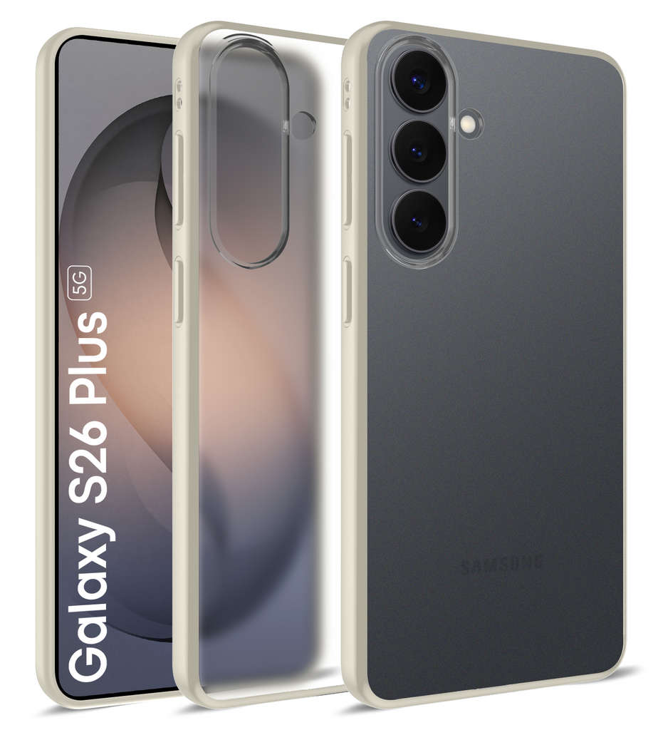 Samsung Galaxy S26 Plus 5G (6.7 inch) Back Cover | Rugged Frosted Series, Silver Ivory