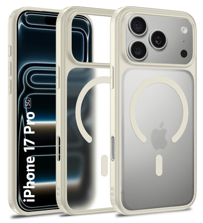 Apple iPhone 17 Pro 5G (6.3 inch) Back Cover | Rugged Frosted MagSnap Series, Ivory Grey