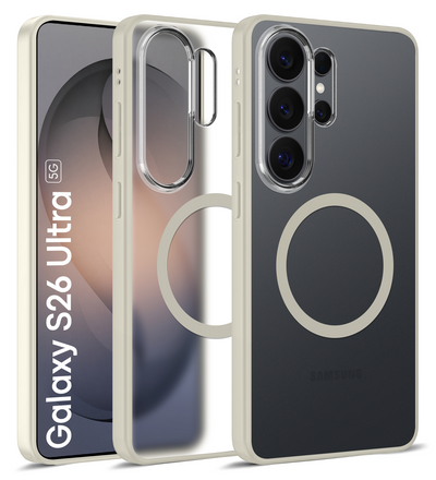 Samsung Galaxy S26 Ultra 5G (6.9 inch) Back Cover | Rugged Frosted MagSnap Series, Silver Ivory