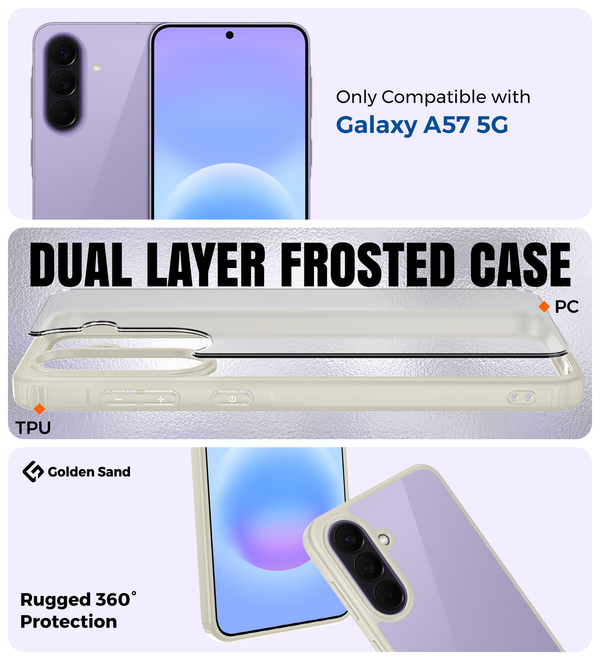 Samsung Galaxy A57 5G (6.72 inch) Back Cover | Rugged Frosted Series, Awesome Ivory